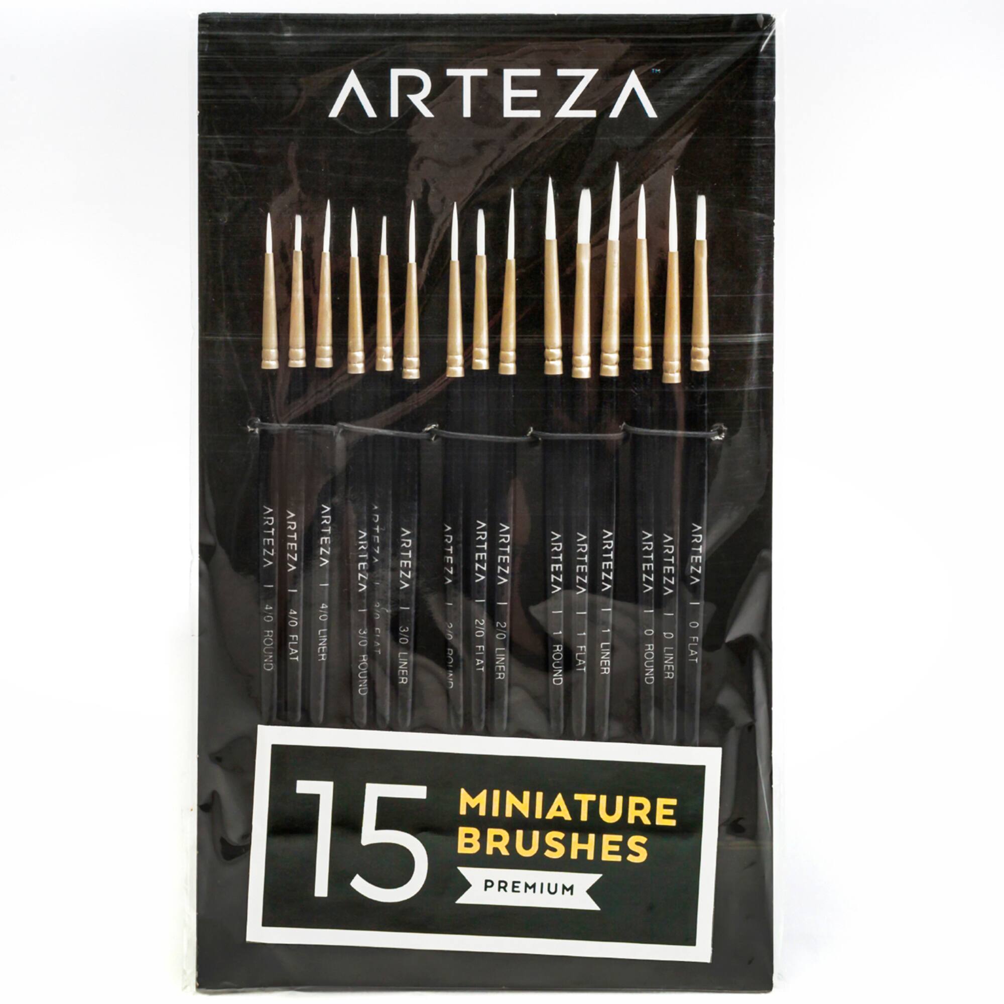 Arteza® Handmade Taklon Hair 15 Piece Miniature Detail Paint Brush Set
